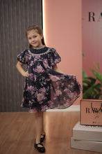 Load image into Gallery viewer, Floral Dress with Crystal Neckline