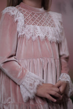 Load image into Gallery viewer, Lace Detailed Velvet Dress