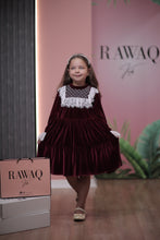 Load image into Gallery viewer, Lace Detailed Velvet Dress