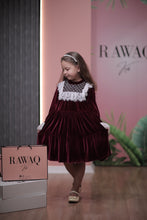 Load image into Gallery viewer, Lace Detailed Velvet Dress